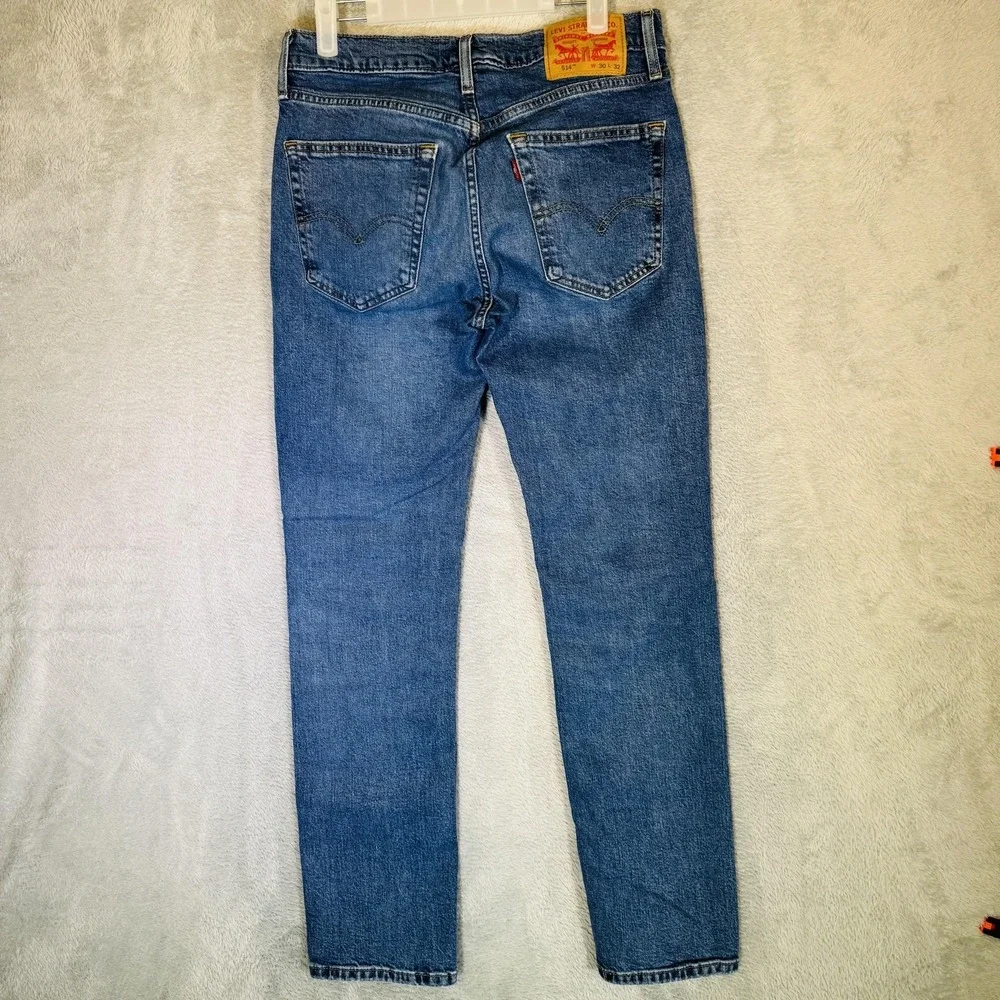 Levis 514 Jeans Mens 30x32 Blue Medium Wash Straight Stretch Denim Zip Fly